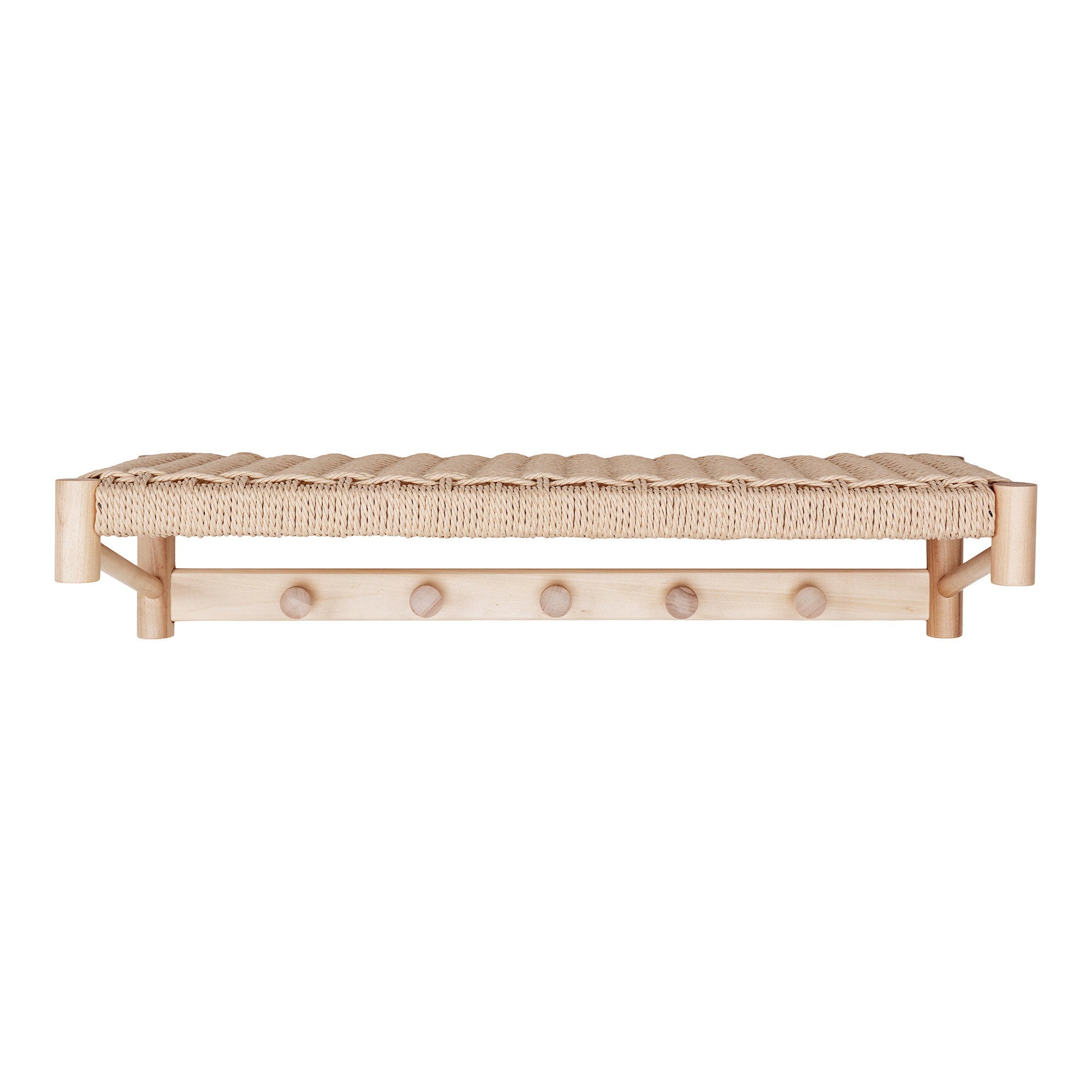 Abano Hat Shelf - Hat Shelf, poplar wood/natural wicker, natural 78x31 cm