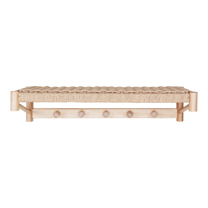 Abano Hat Shelf - Hat Shelf, poplar wood/natural wicker, natural 78x31 cm