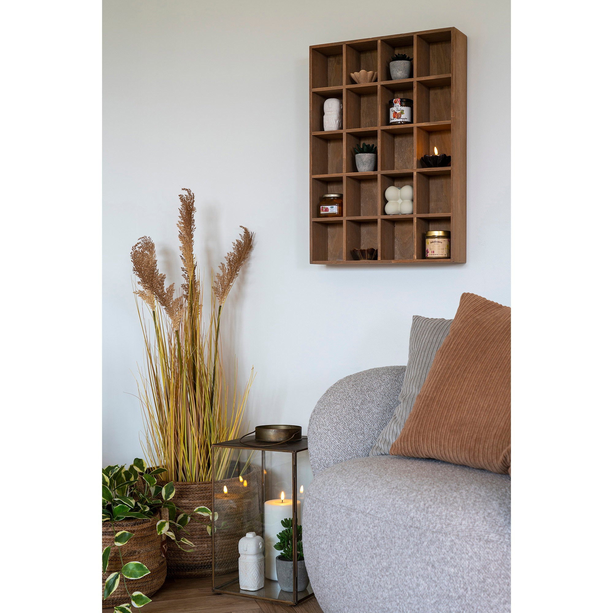 Mooswandregal - Wandregal, Kiefernholz, natur 44x10x63 cm