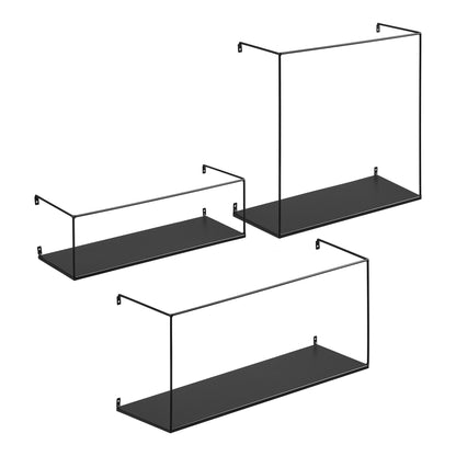 Wandrek Ulmo – staal, zwart, set van 3