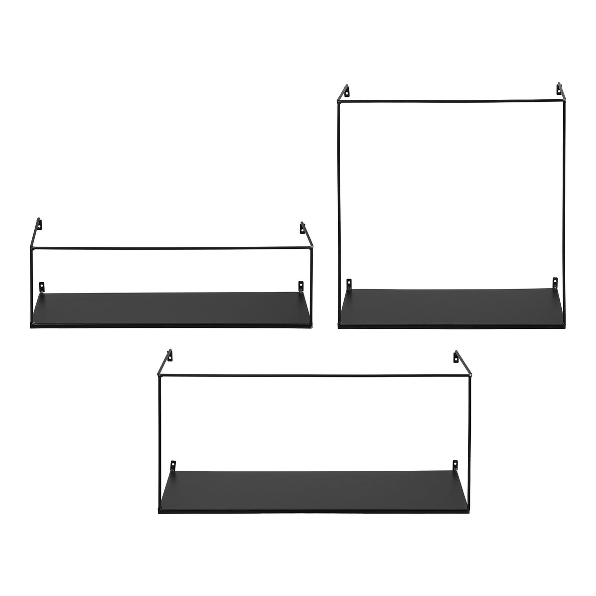 Wandrek Ulmo – staal, zwart, set van 3