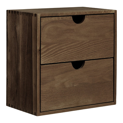 Wandrek Townsville met lades – eikenhout, donkerbruin, 18x30x30 cm