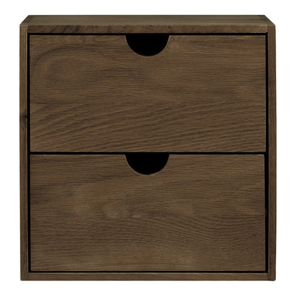 Wandrek Townsville met lades – eikenhout, donkerbruin, 18x30x30 cm