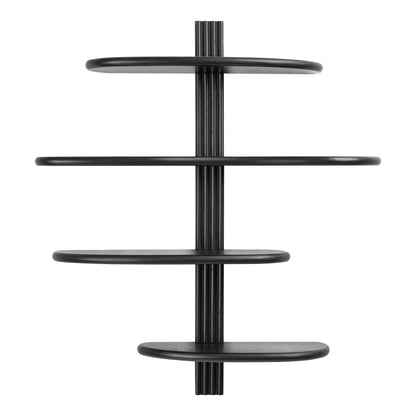 Wandplank Aliano – eikenhout, zwart, 80x17,5x88 cm