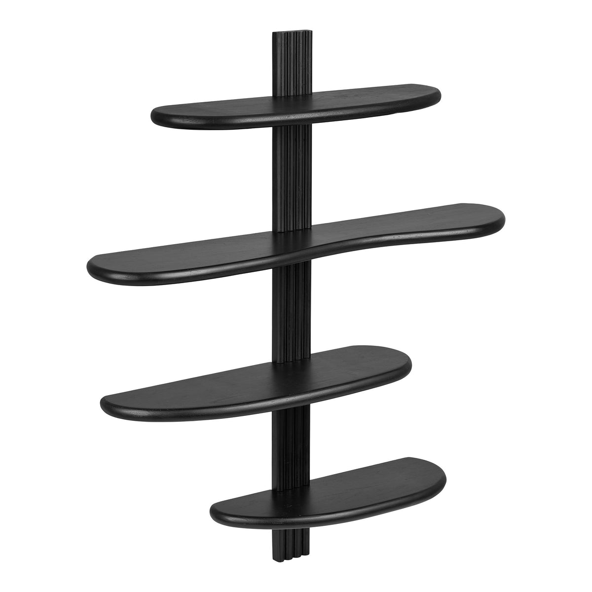 Wandplank Aliano – eikenhout, zwart, 80x17,5x88 cm