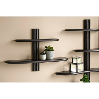 Wandplank Aliano – eikenhout, zwart, 65x17,5x42,5 cm