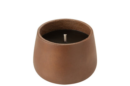 Outdoor Candle Cement Brown Medium 31H