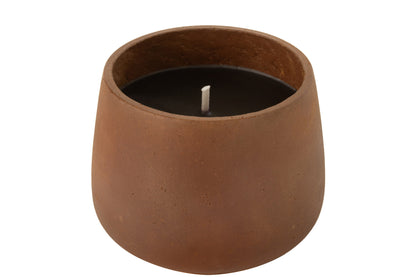 Outdoor Candle Cement Brown Large