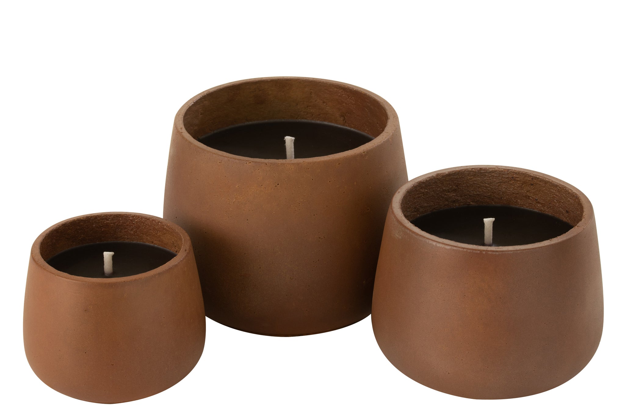 Outdoor Candle Cement Brown Large