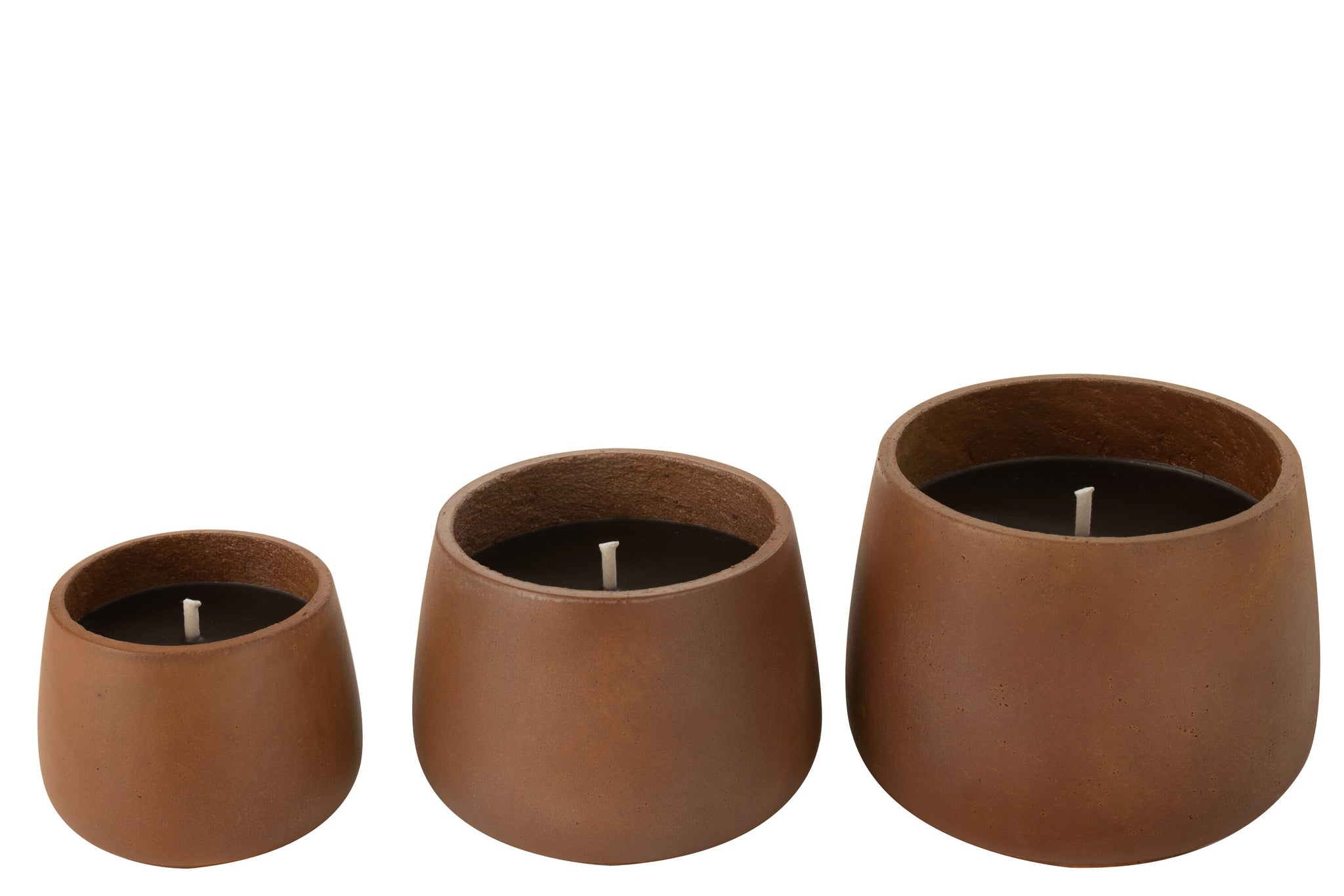 Outdoor Candle Cement Brown Large
