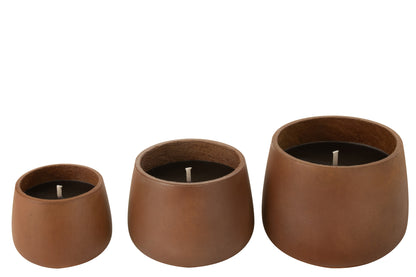 Outdoor Candle Cement Brown Large