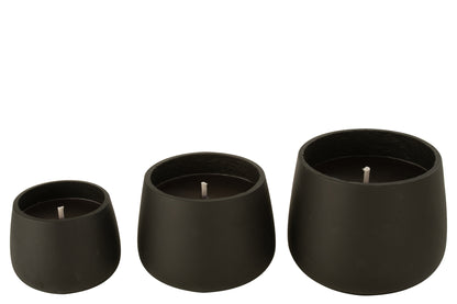 Outdoor Candle Cement Black Large 48H