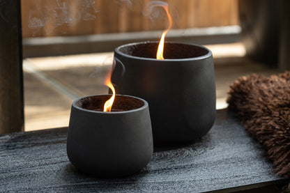 Outdoor Candle Cement Black Large 48H