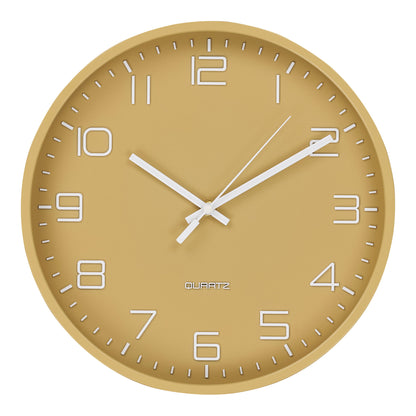 Rosolini Wanduhr - Wanduhr, ockerfarben, geräuschloses Uhrwerk ø30 cm