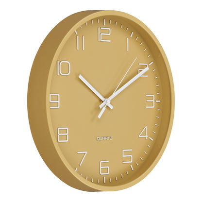Rosolini Wanduhr - Wanduhr, ockerfarben, geräuschloses Uhrwerk ø30 cm