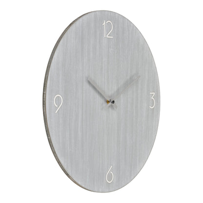 Ravenna Wanduhr - Wanduhr, MDF, hellgrau, geräuschloses Uhrwerk ø40