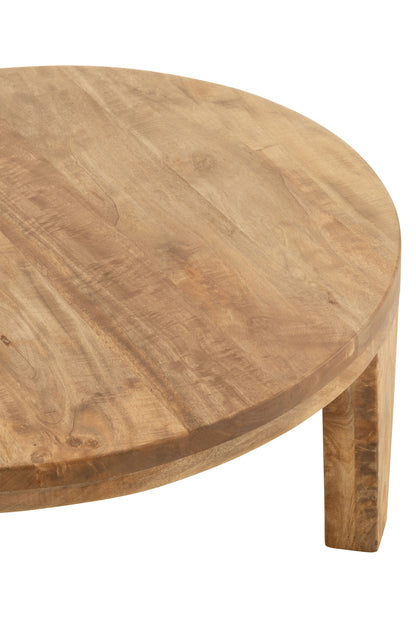 Coffee Table Round Mango Wood Natural