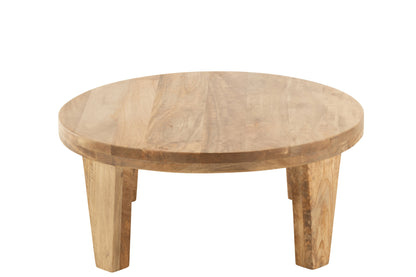 Coffee Table Round Mango Wood Natural