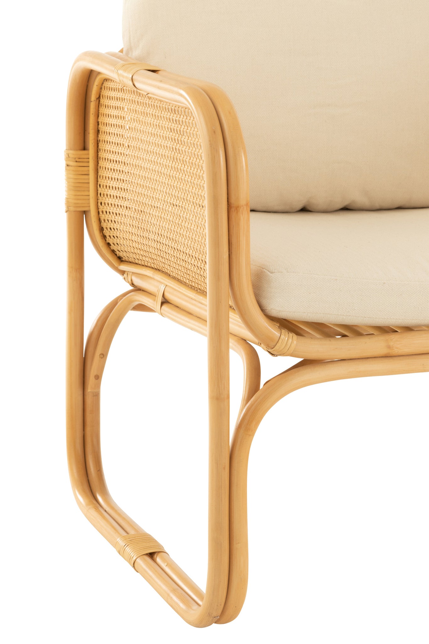 Arm Chair+Cushion Rattan/Textile Natural/White