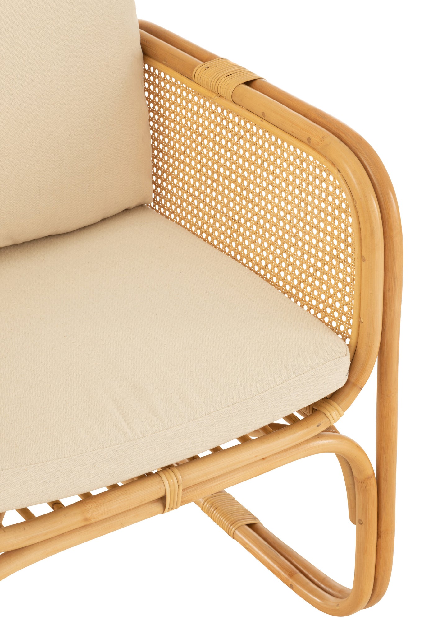 Arm Chair+Cushion Rattan/Textile Natural/White