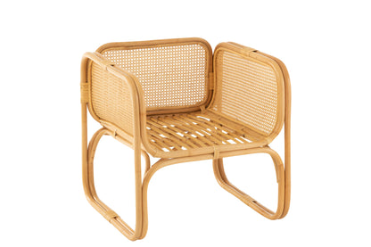 Arm Chair+Cushion Rattan/Textile Natural/White