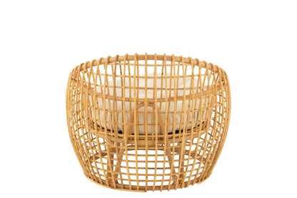 Chair Lise+Cushion 1 Person Rattan/Textile Natural/White