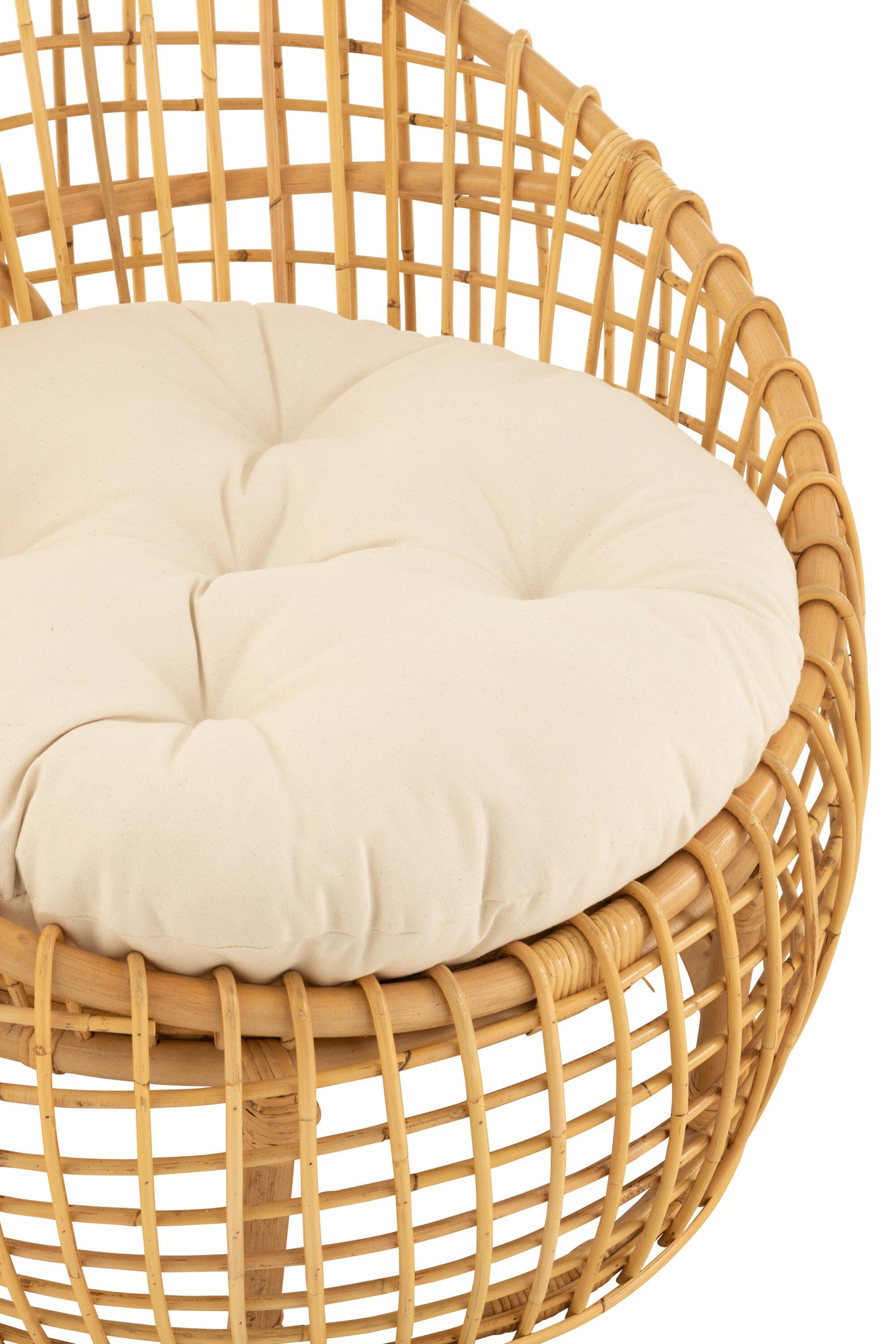 Chair Lise+Cushion 1 Person Rattan/Textile Natural/White