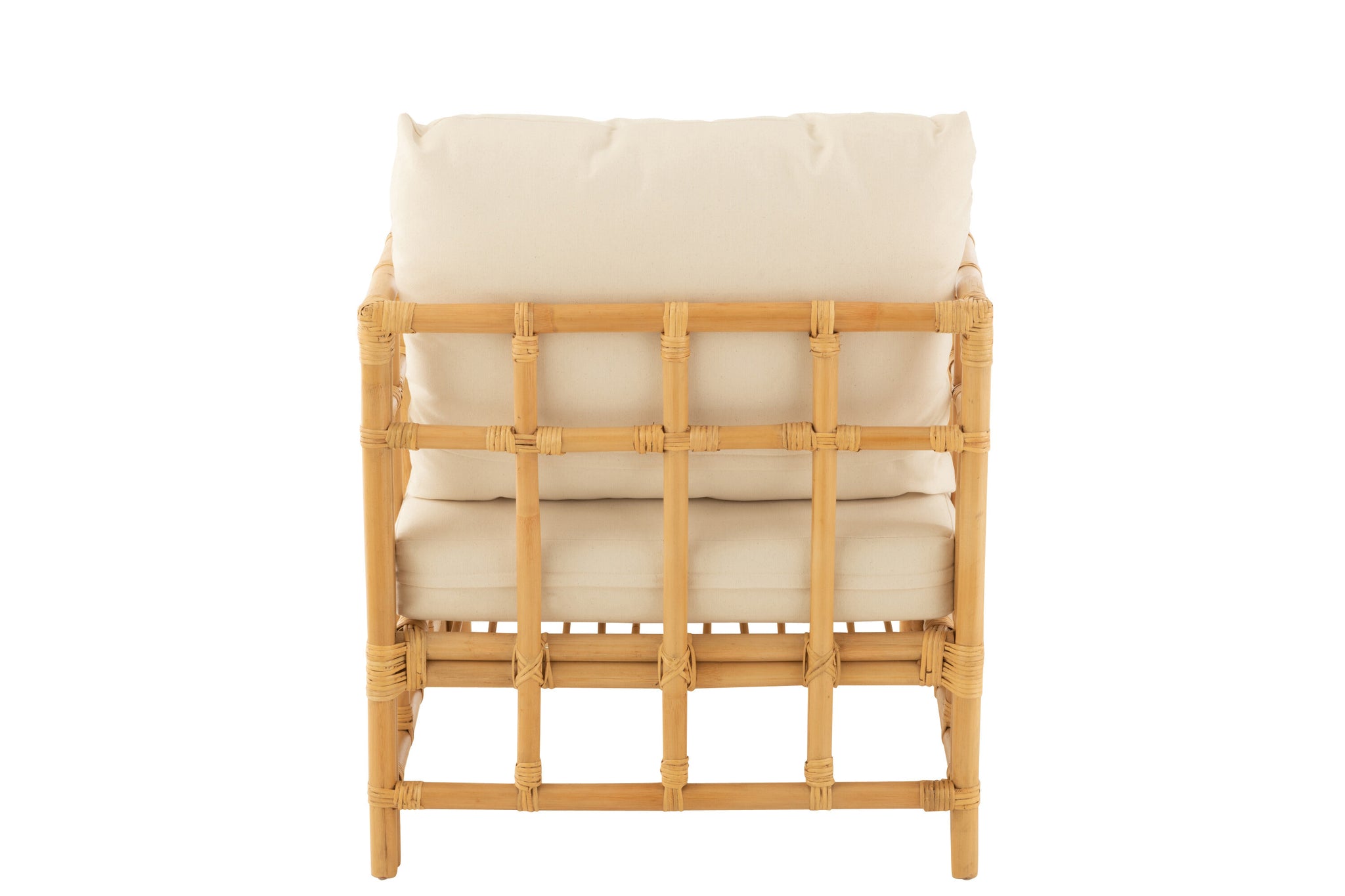 Arm Chair Elise+Cushion Rattan/Textile Natural/White