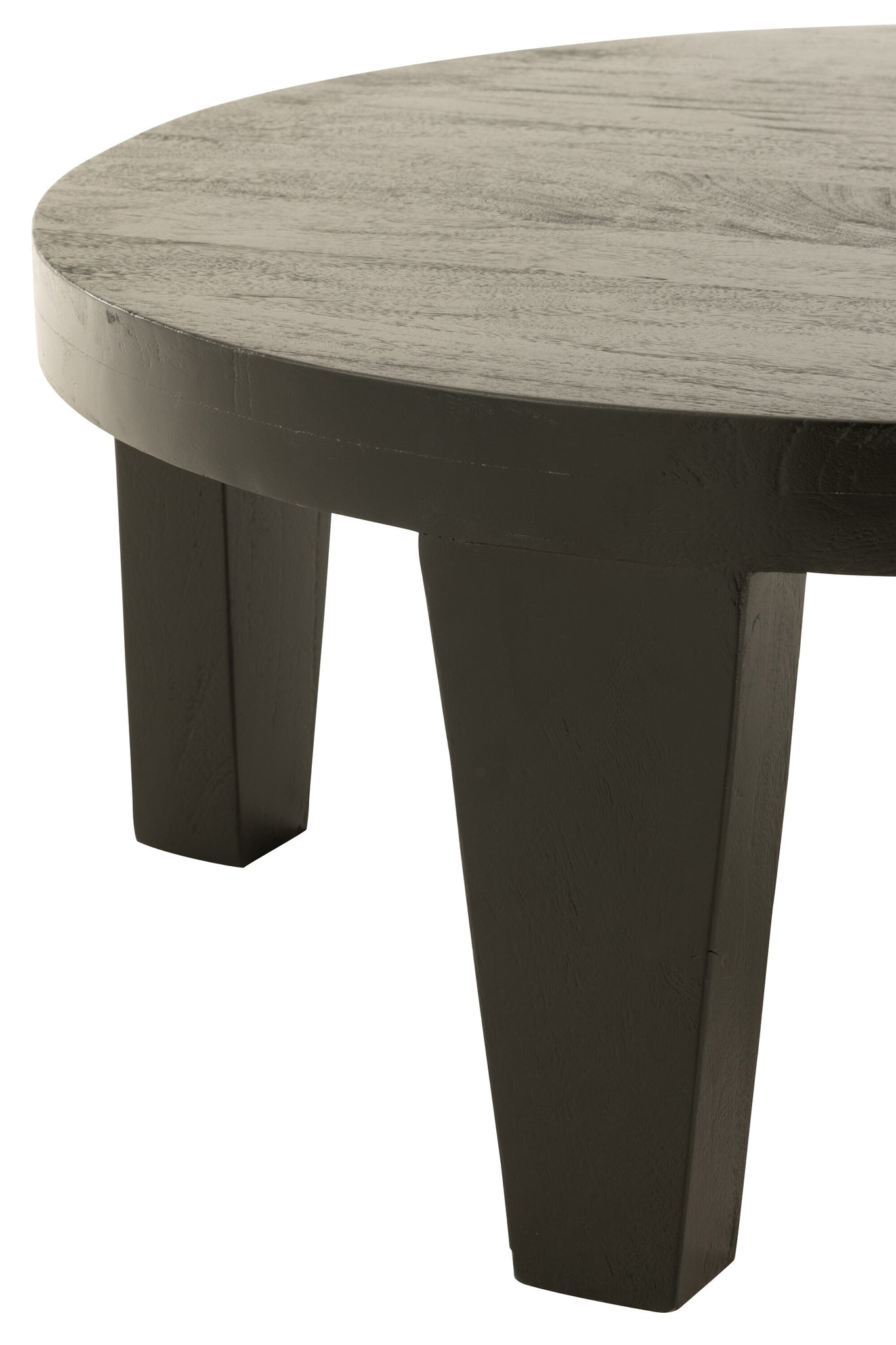 Coffee Table Round Mango Wood Matt Black