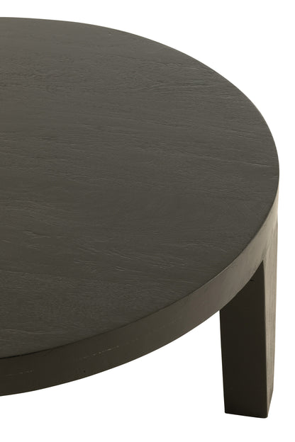 Coffee Table Round Mango Wood Matt Black
