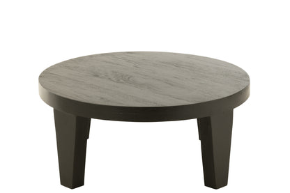 Coffee Table Round Mango Wood Matt Black