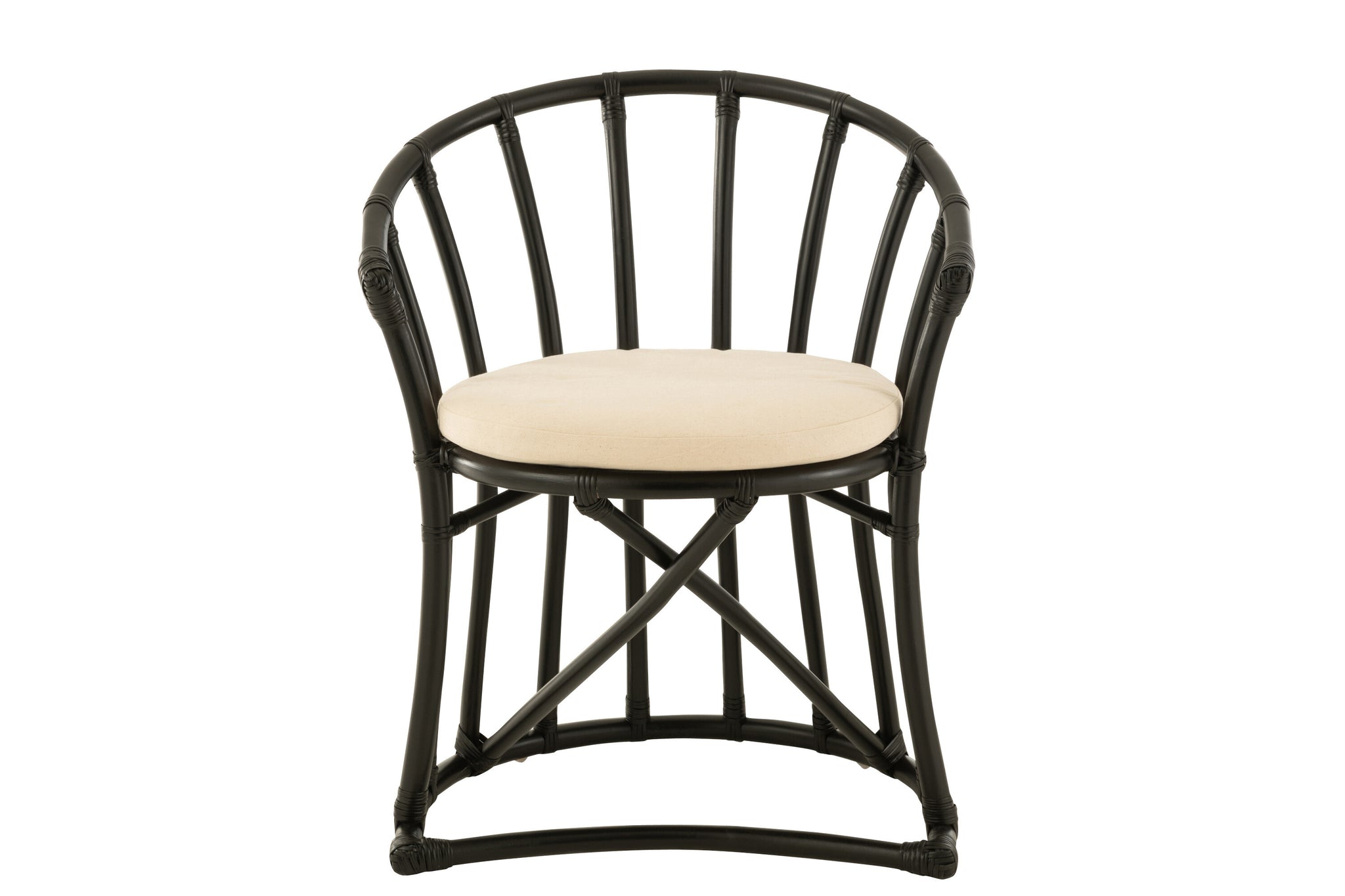 Chair+Cushion Rattan/Textile Black/White
