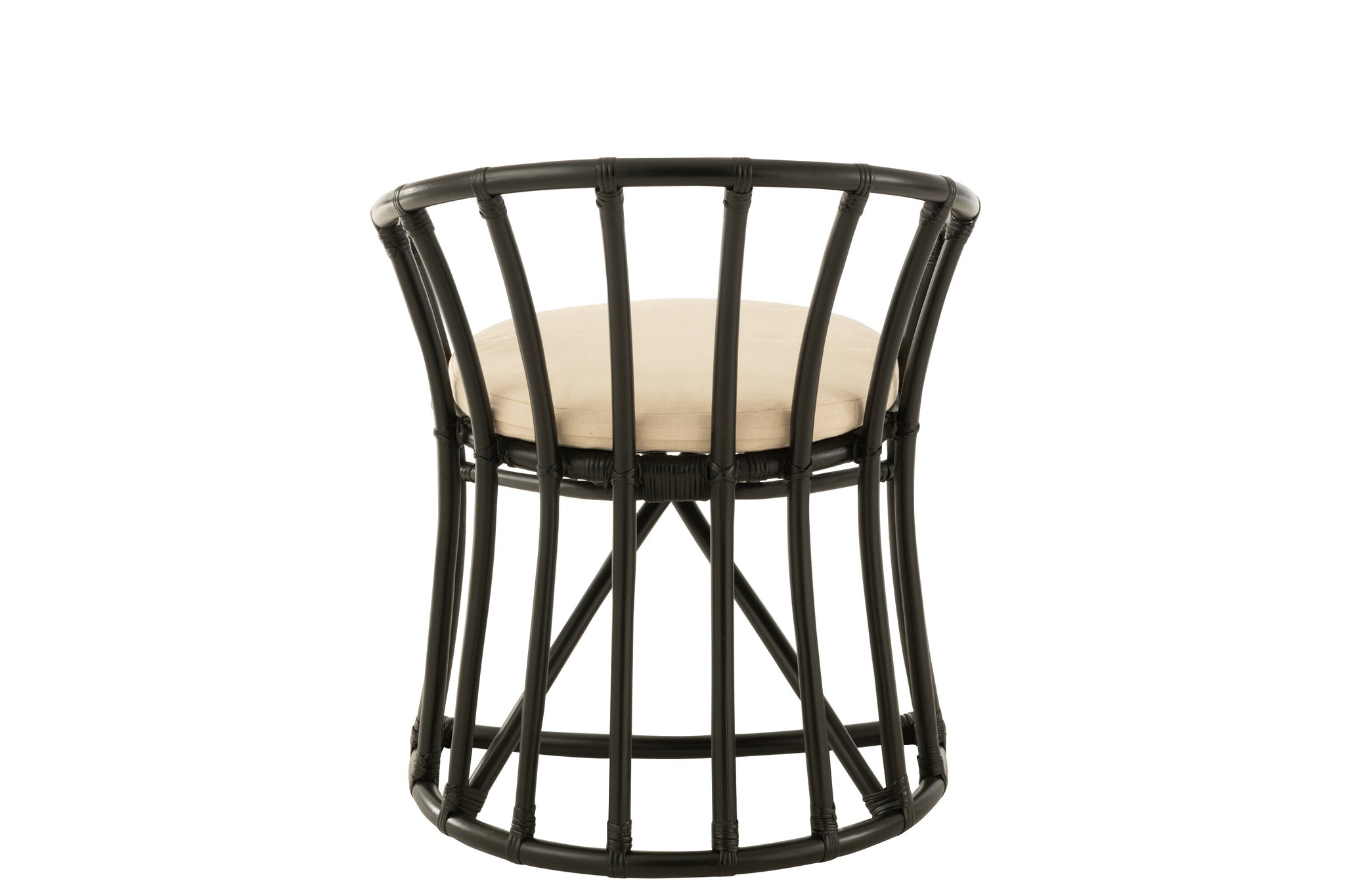 Chair+Cushion Rattan/Textile Black/White