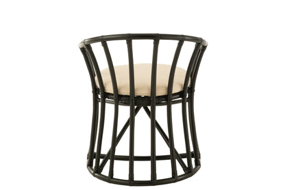 Chair+Cushion Rattan/Textile Black/White