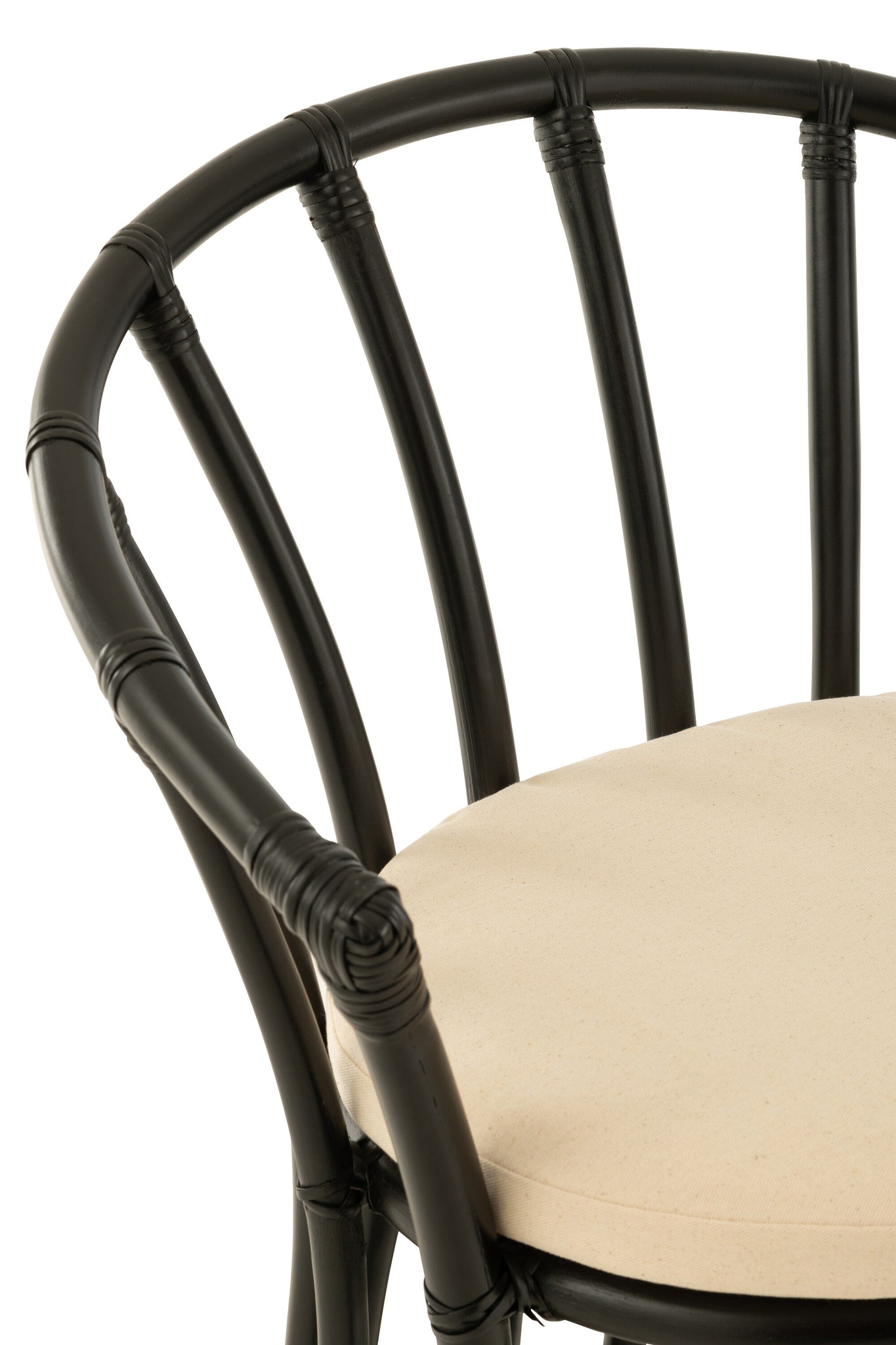 Chair+Cushion Rattan/Textile Black/White