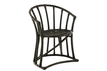 Chair+Cushion Rattan/Textile Black/White