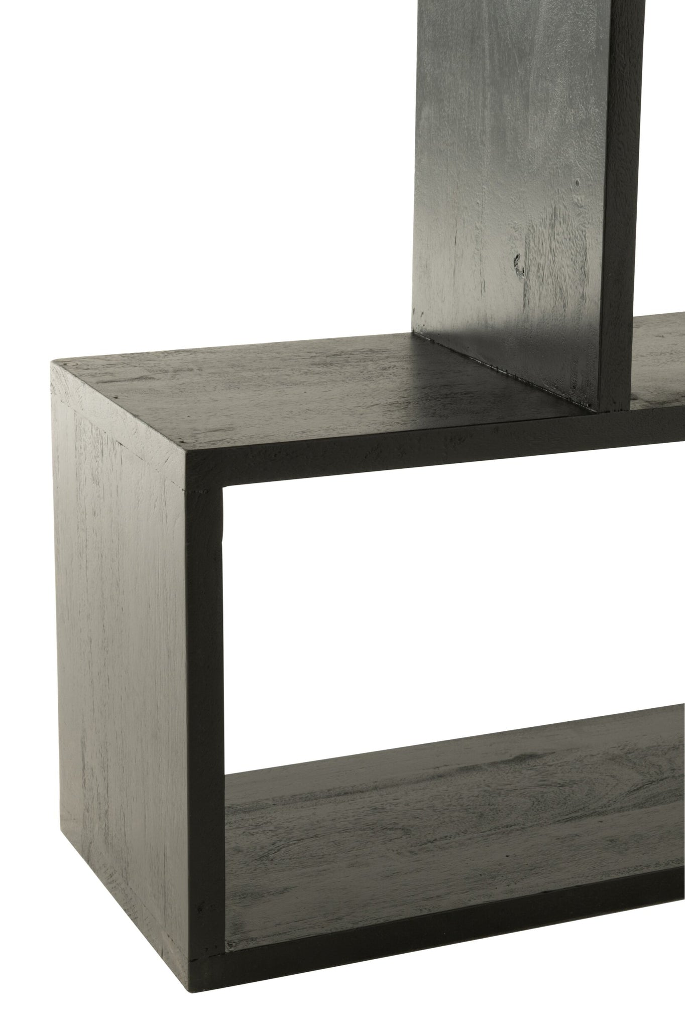 Boekenkast Vertical Slats – mangohout, mat zwart, 120x30x180 cm