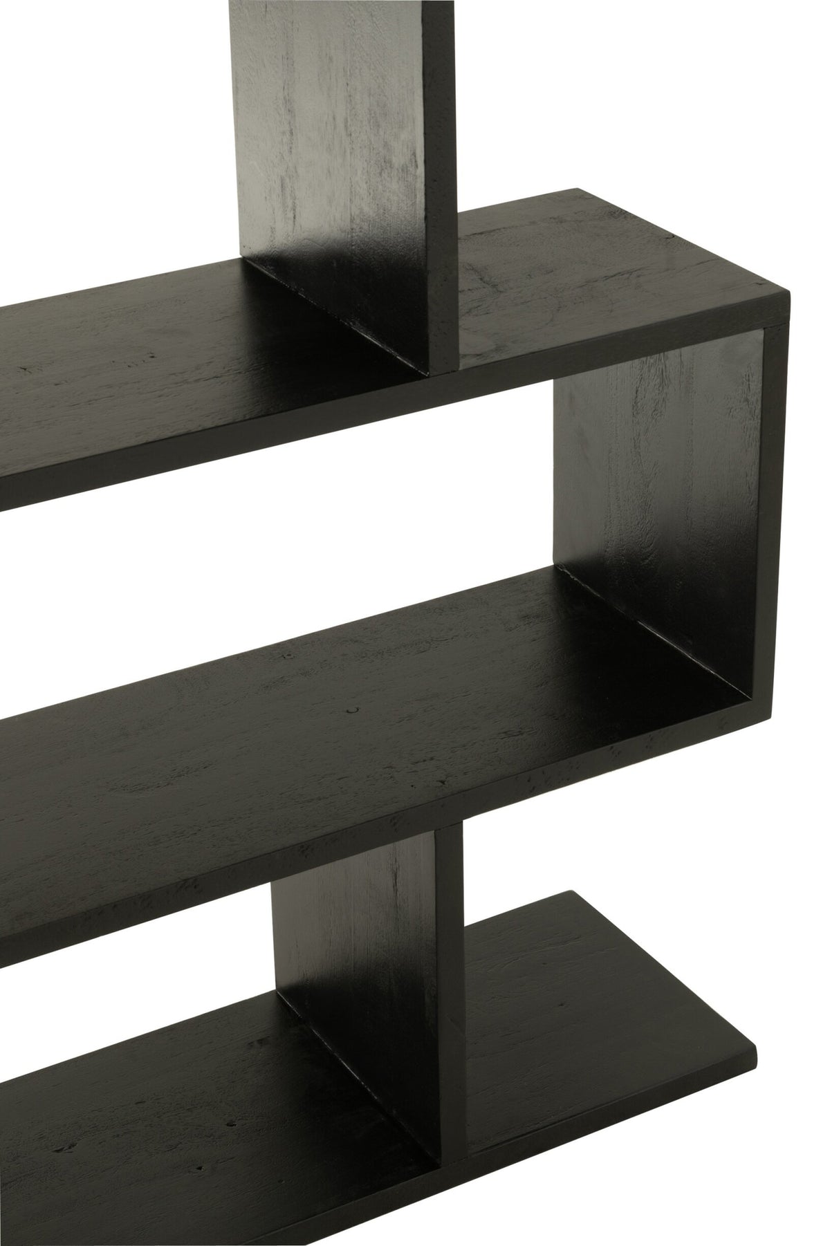 Boekenkast Vertical Slats – mangohout, mat zwart, 120x30x180 cm