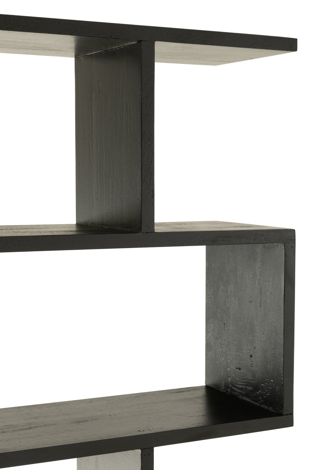 Boekenkast Vertical Slats – mangohout, mat zwart, 120x30x180 cm