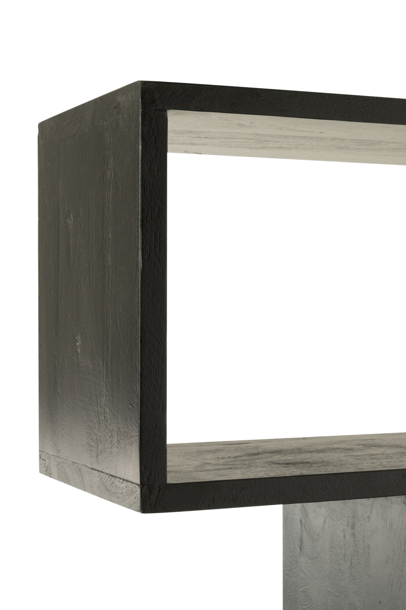 Boekenkast Vertical Slats – mangohout, mat zwart, 120x30x180 cm
