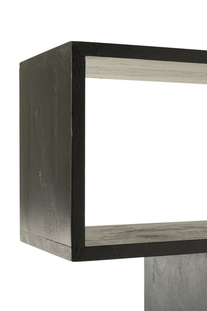 Boekenkast Vertical Slats – mangohout, mat zwart, 120x30x180 cm