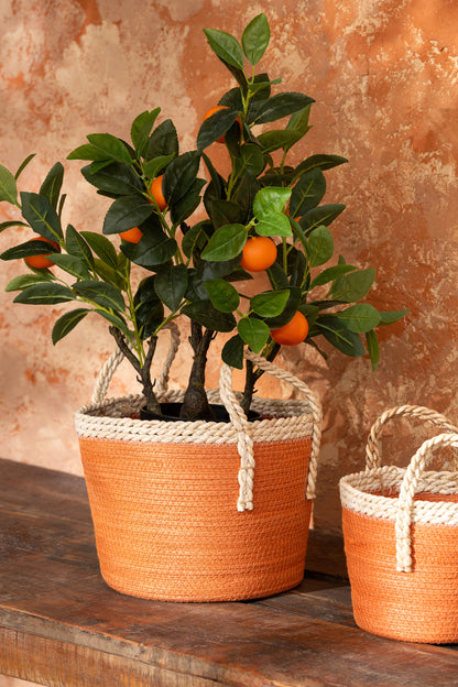 Orange Tree In Pot Artificial Orange/Green Small