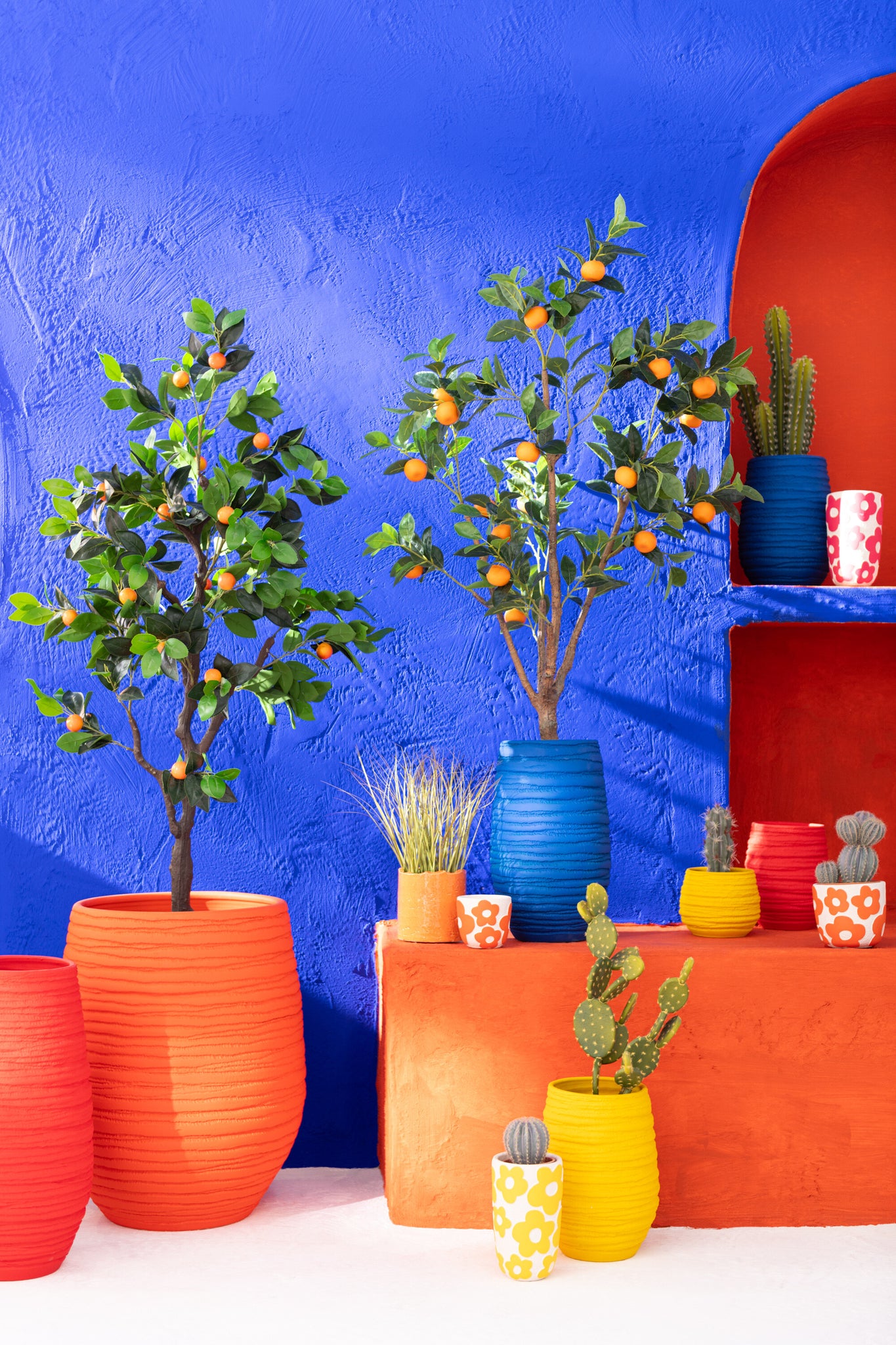 Künstlicher Orangenbaum im Topf, groß