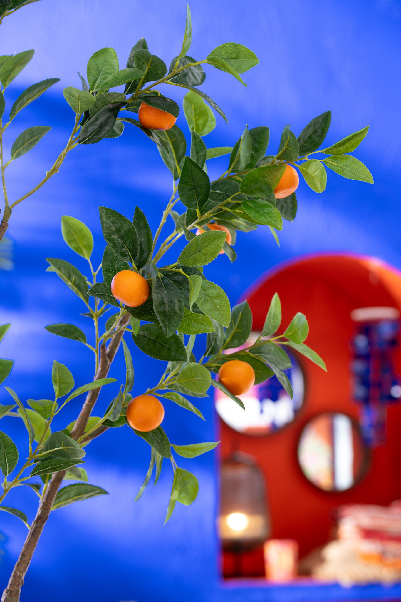 Künstlicher Orangenbaum im Topf, groß