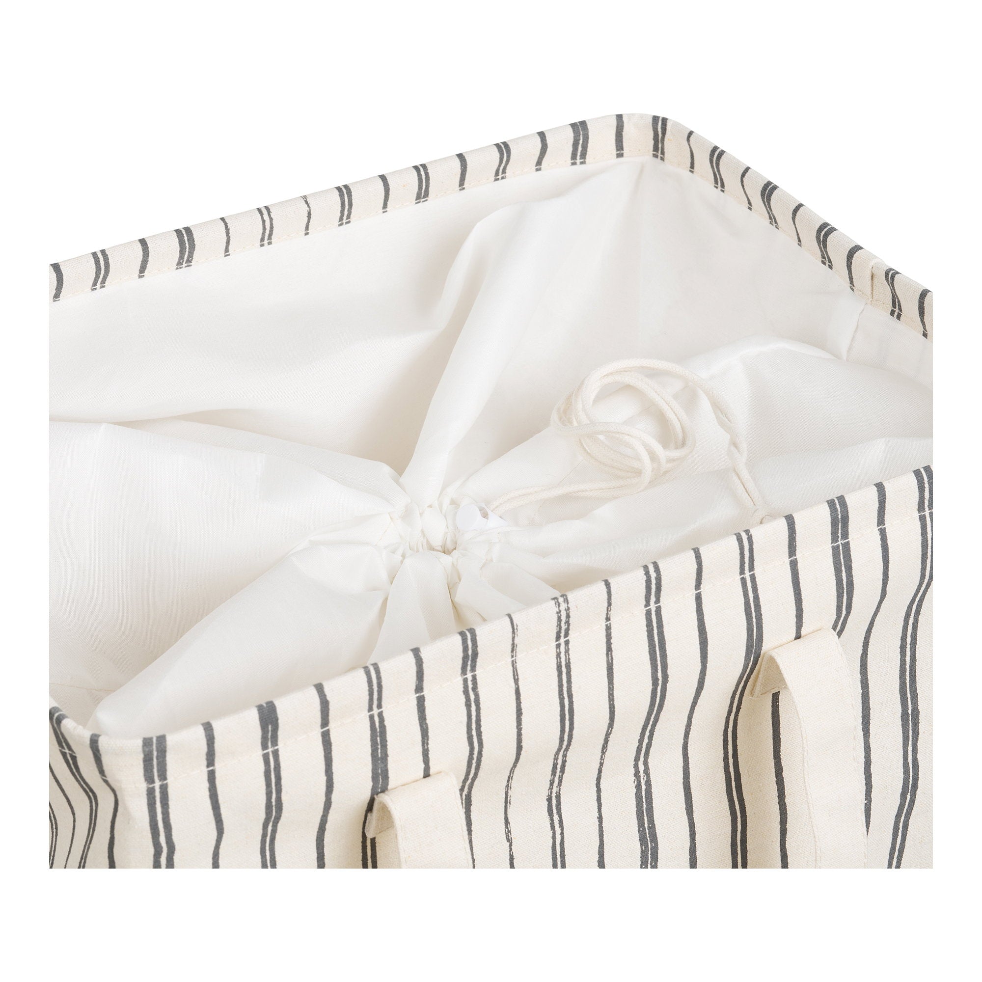 Argos Wäschekorb – Textil, beige/schwarz 38×28×58 cm