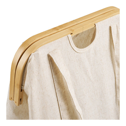 Wäschesack Noto – Wäschesack, Bambus/Textil, off-white/braun, 40x30x45 cm