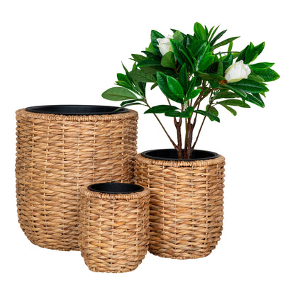 Hanoi Flowerpot - Flowerpot, water hyacinth, natural set of 3