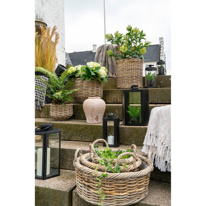 Kuta Baskets - Baskets, kubu rattan, nature set of 3