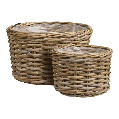 Kalak Baskets - Baskets, kubu rattan, natural set of 2