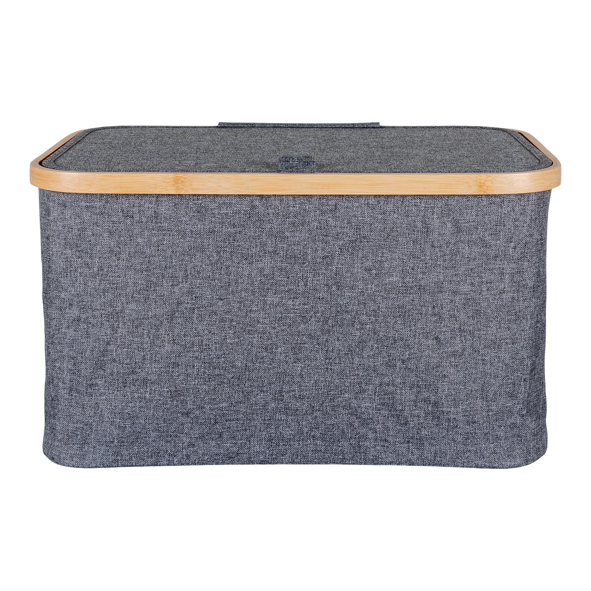 Noto Basket - Basket, bamboo/textile, dark grey 30x45x25 cm